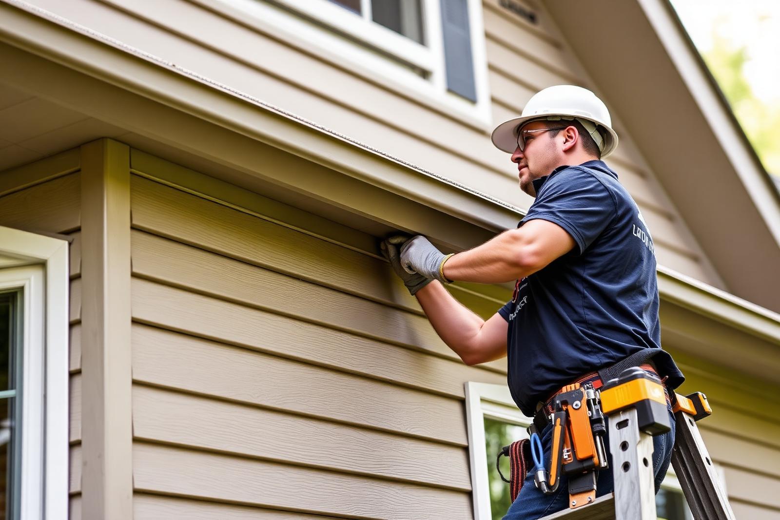 Smart Siding crew installing fiber cement siding